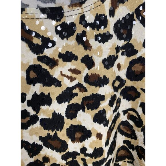 MSK Tank Top Womens Med Multicolor Animal Print All Over Sequin Sleeveless Tank - Picture 4 of 6
